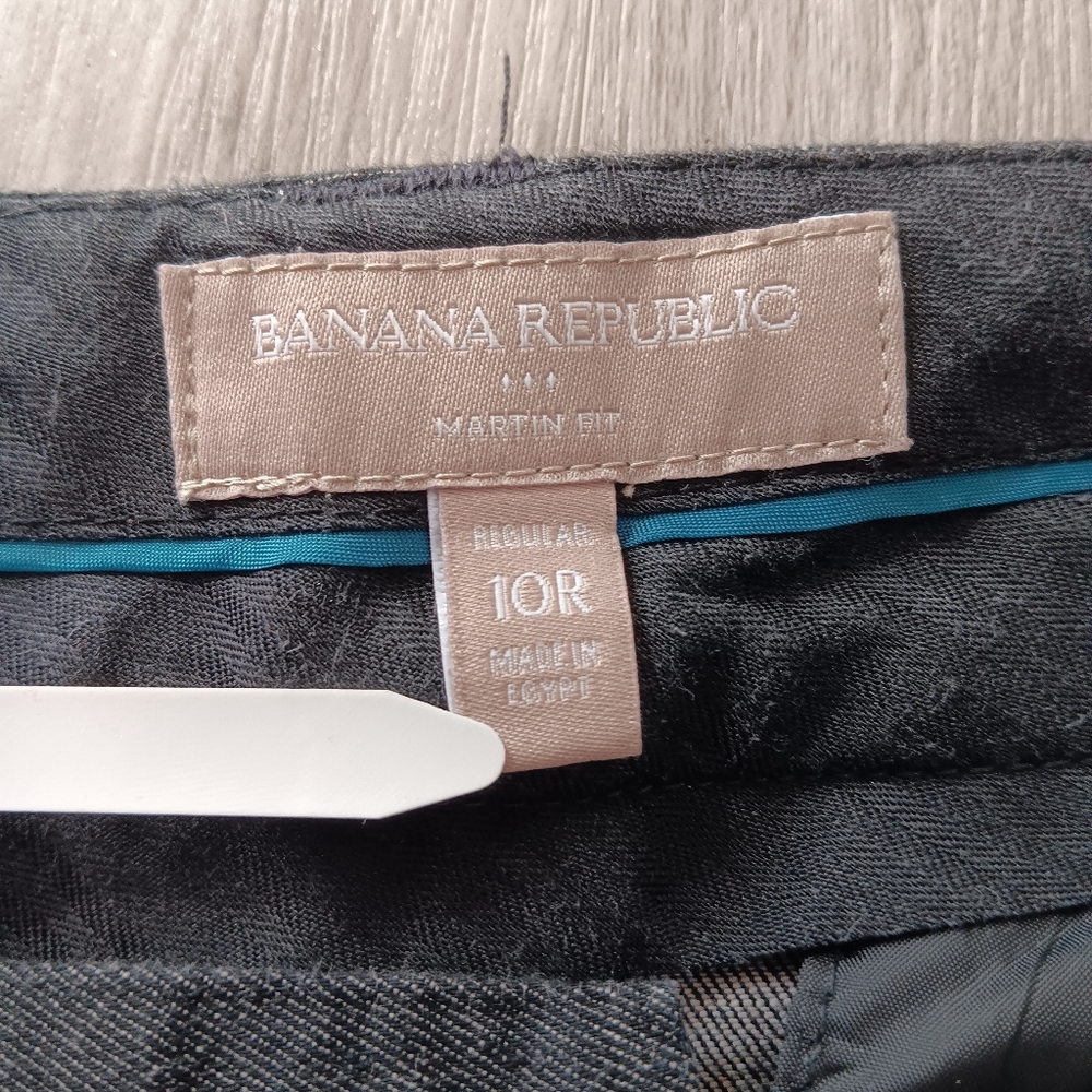 Banana Republic Martin Fit Cotton Novelty Denim Mid-Rise Dark Grey Pant Size 10R - Picture 2 of 15
